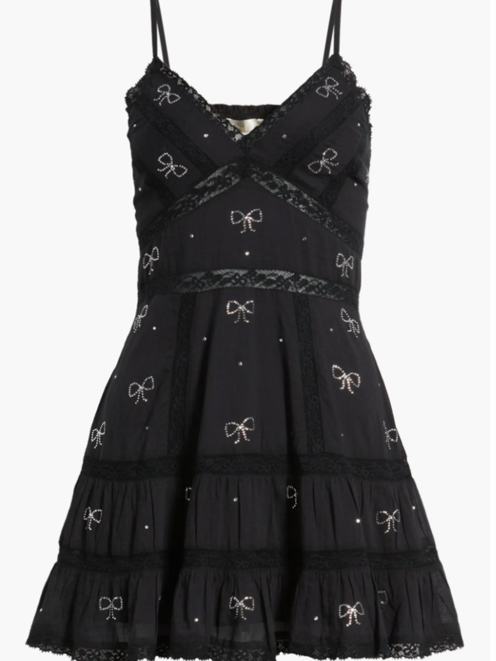 Love Shack Fancy Solbina Crystal Bow Detail Minidress - M 🌟